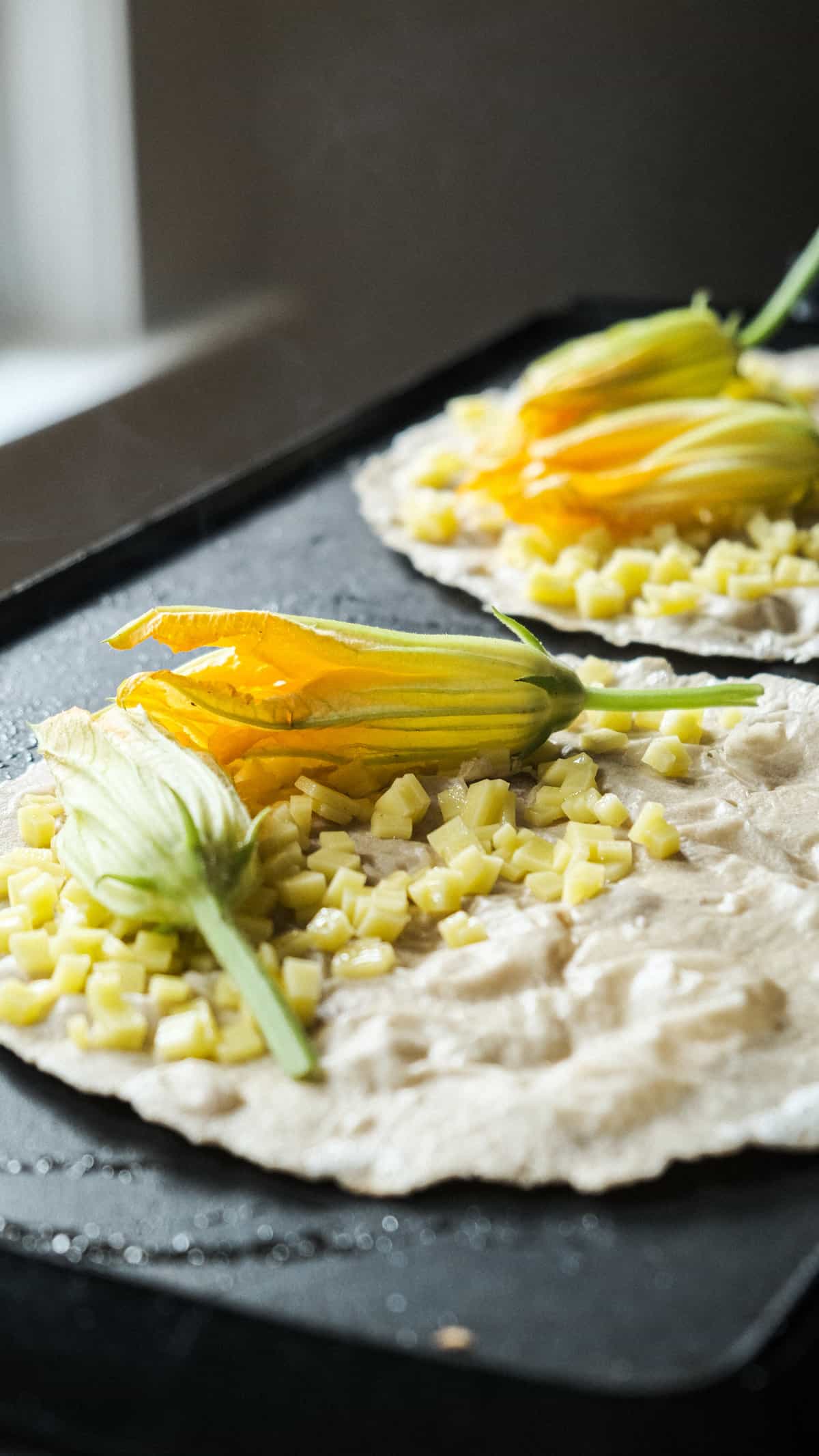 Squash Blossom Quesadilla Molé in the Wall