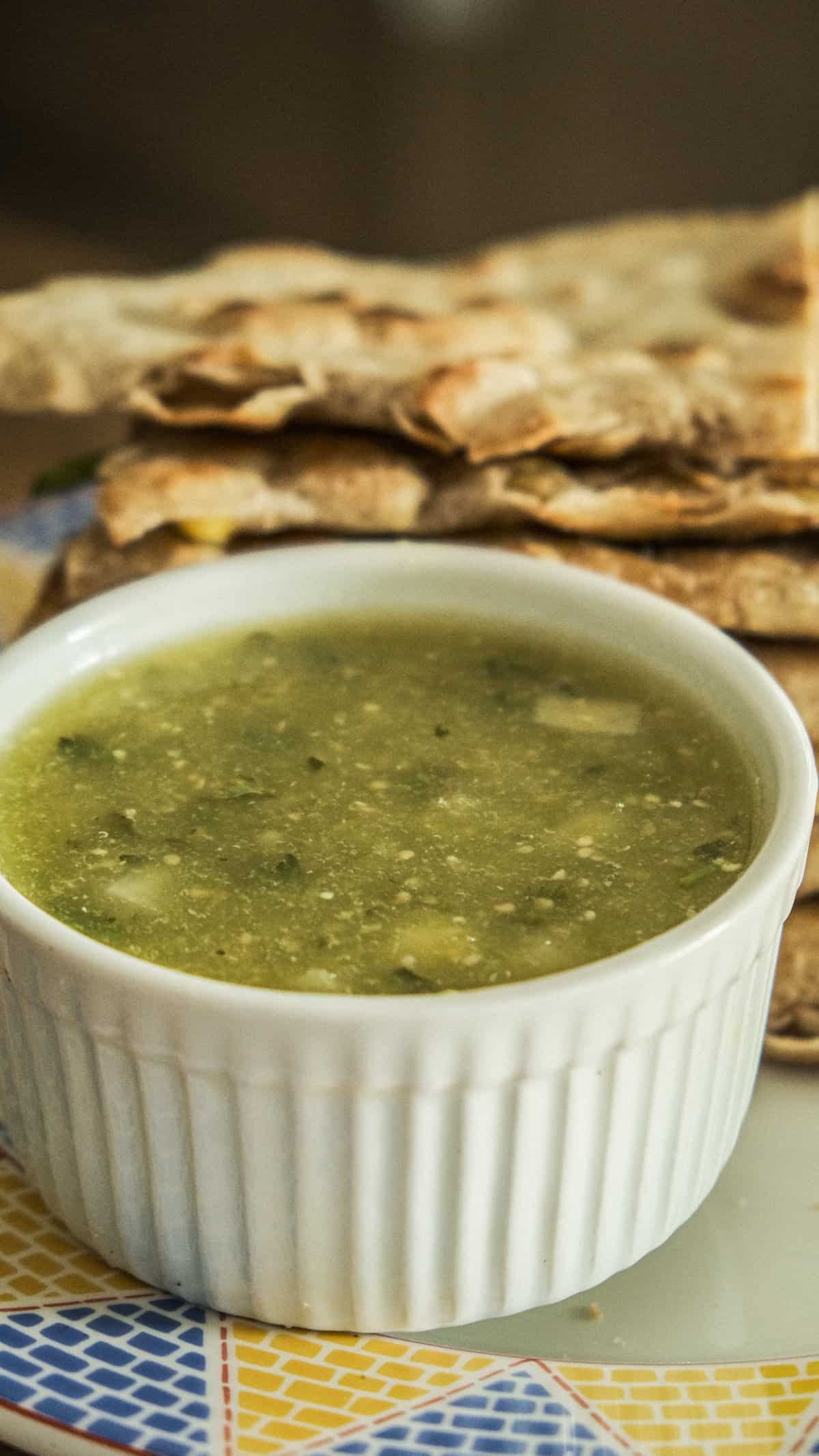 Homemade tomatillo salsa