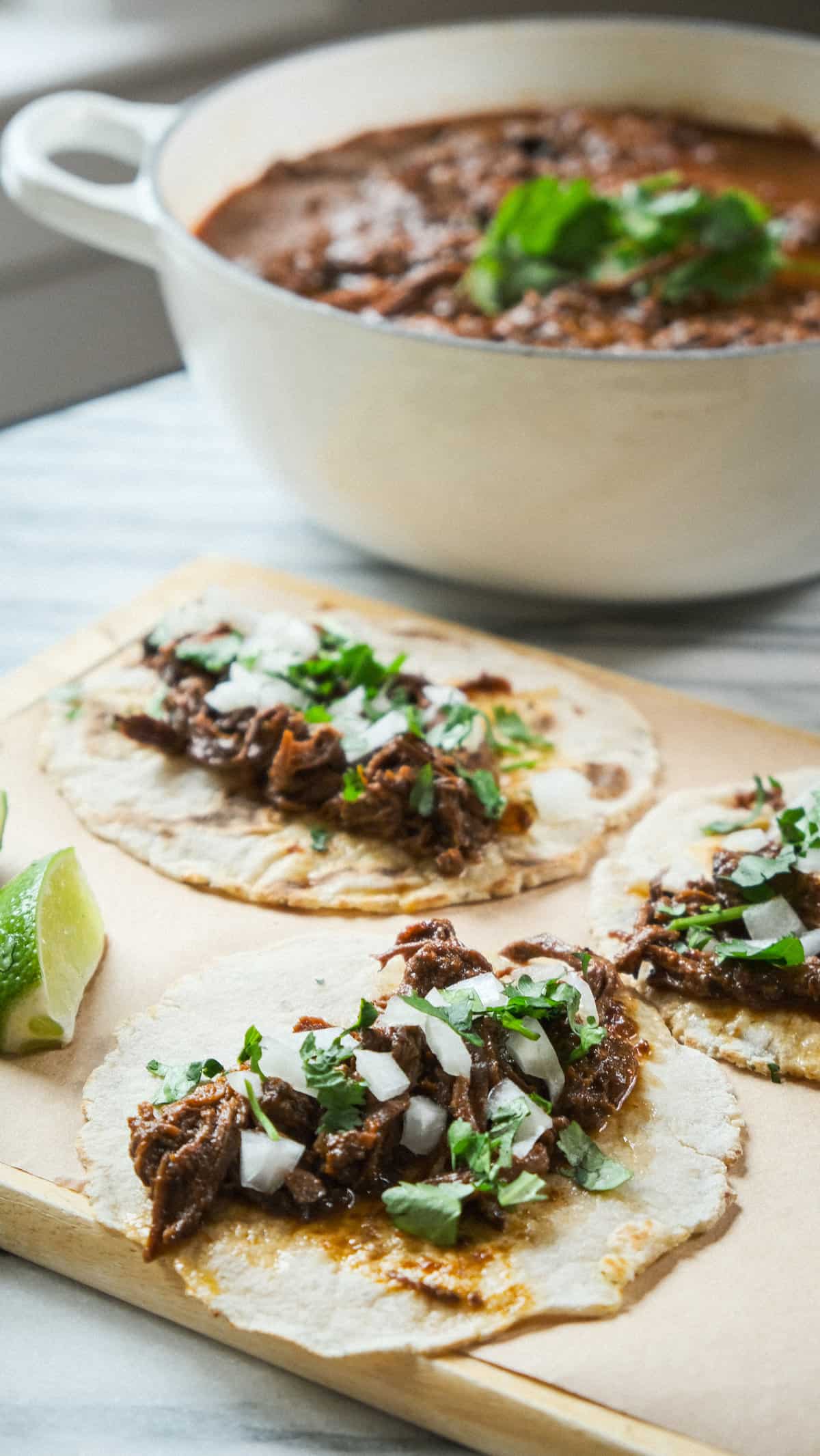 Barbacoa Tacos - Molé in the Wall