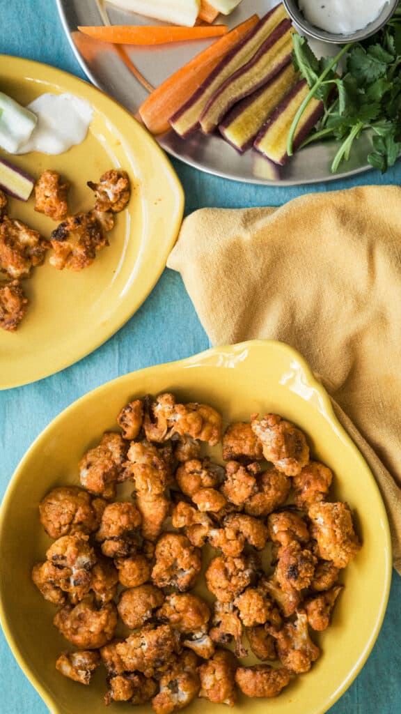 Air fried cauliflower bites