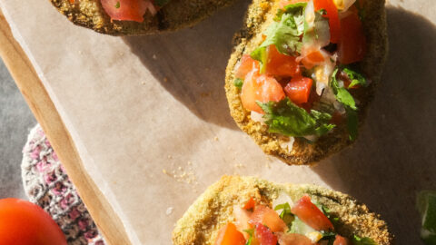 Fried avocado with salsa