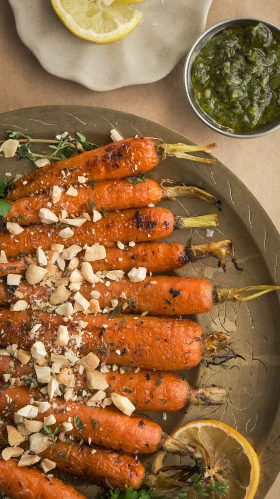 Roasted carrots in oven