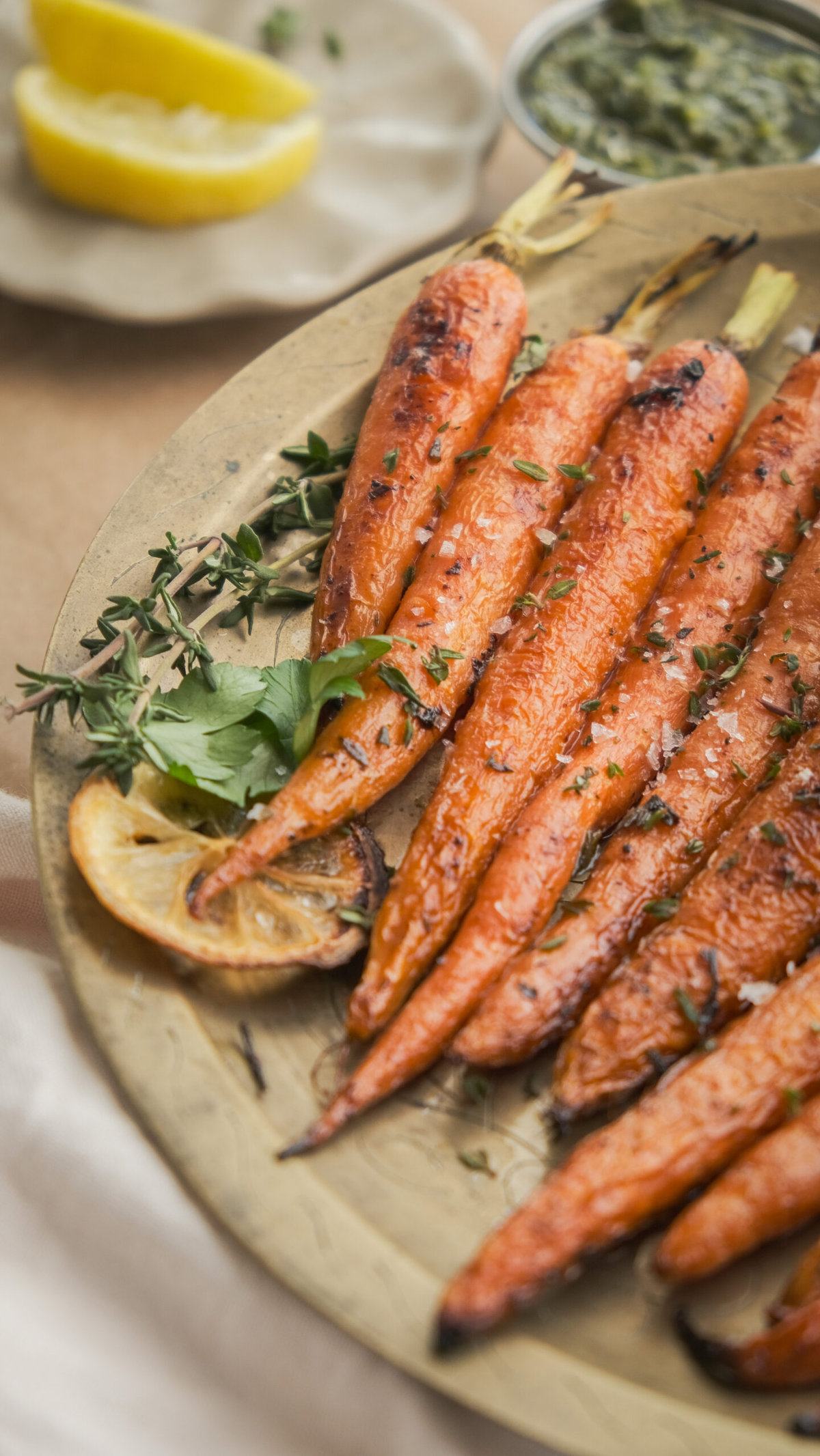 Whole Roasted Carrots (Maple,Lemon,Thyme) - Molé in the Wall