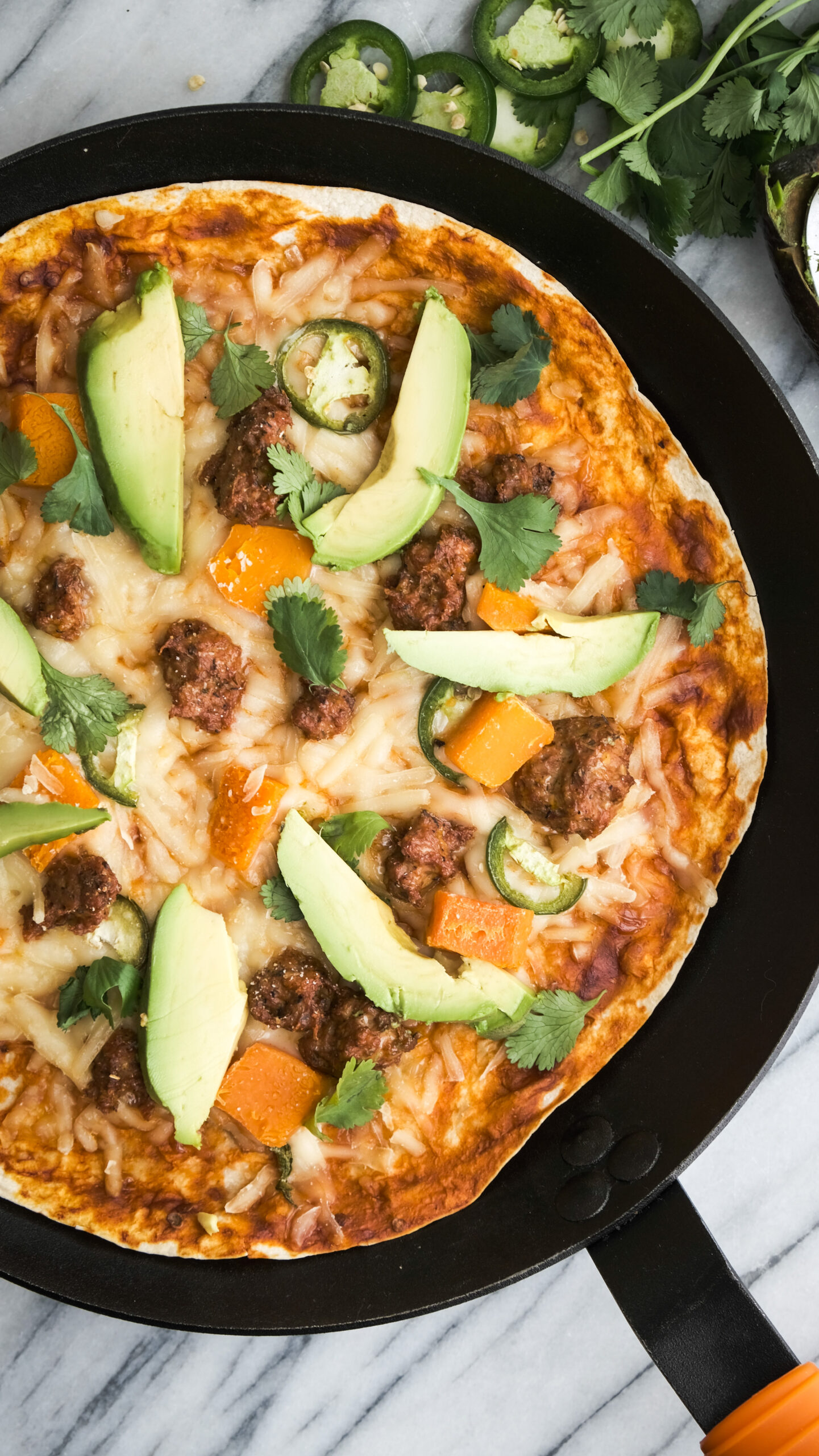 chicken tortilla pizza