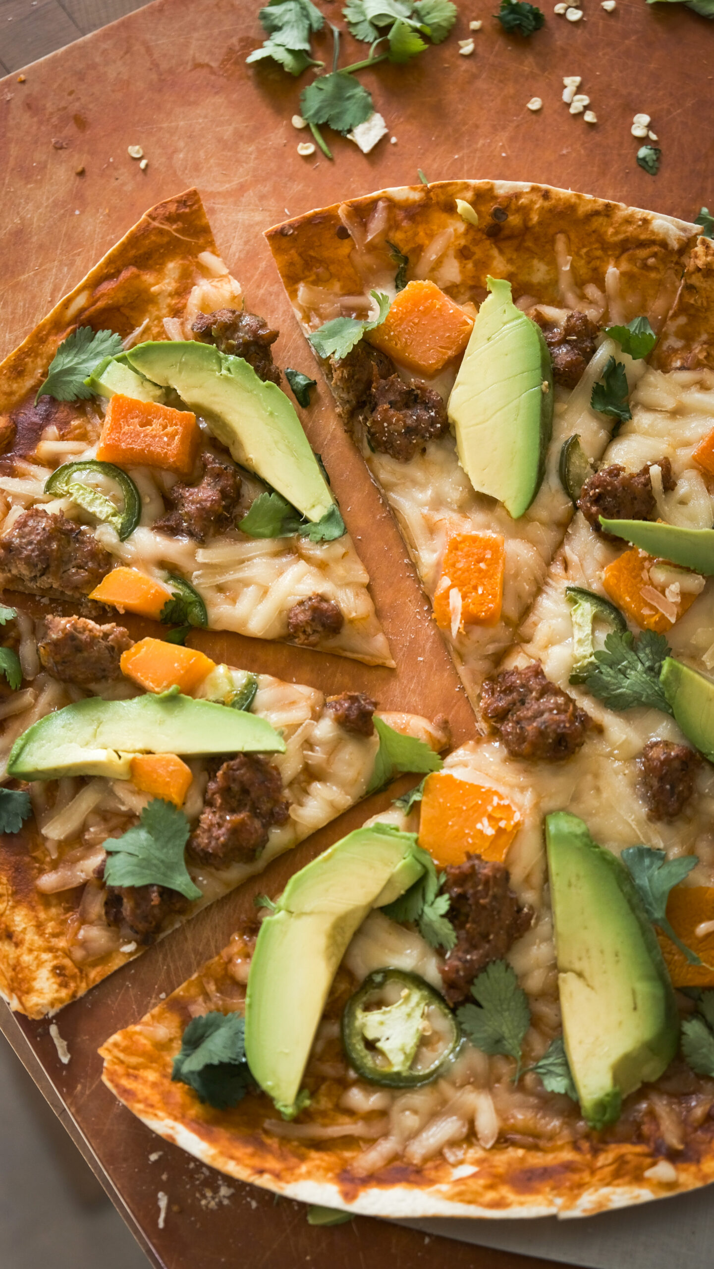 Crispy Tortilla Pizza - Molé in the Wall