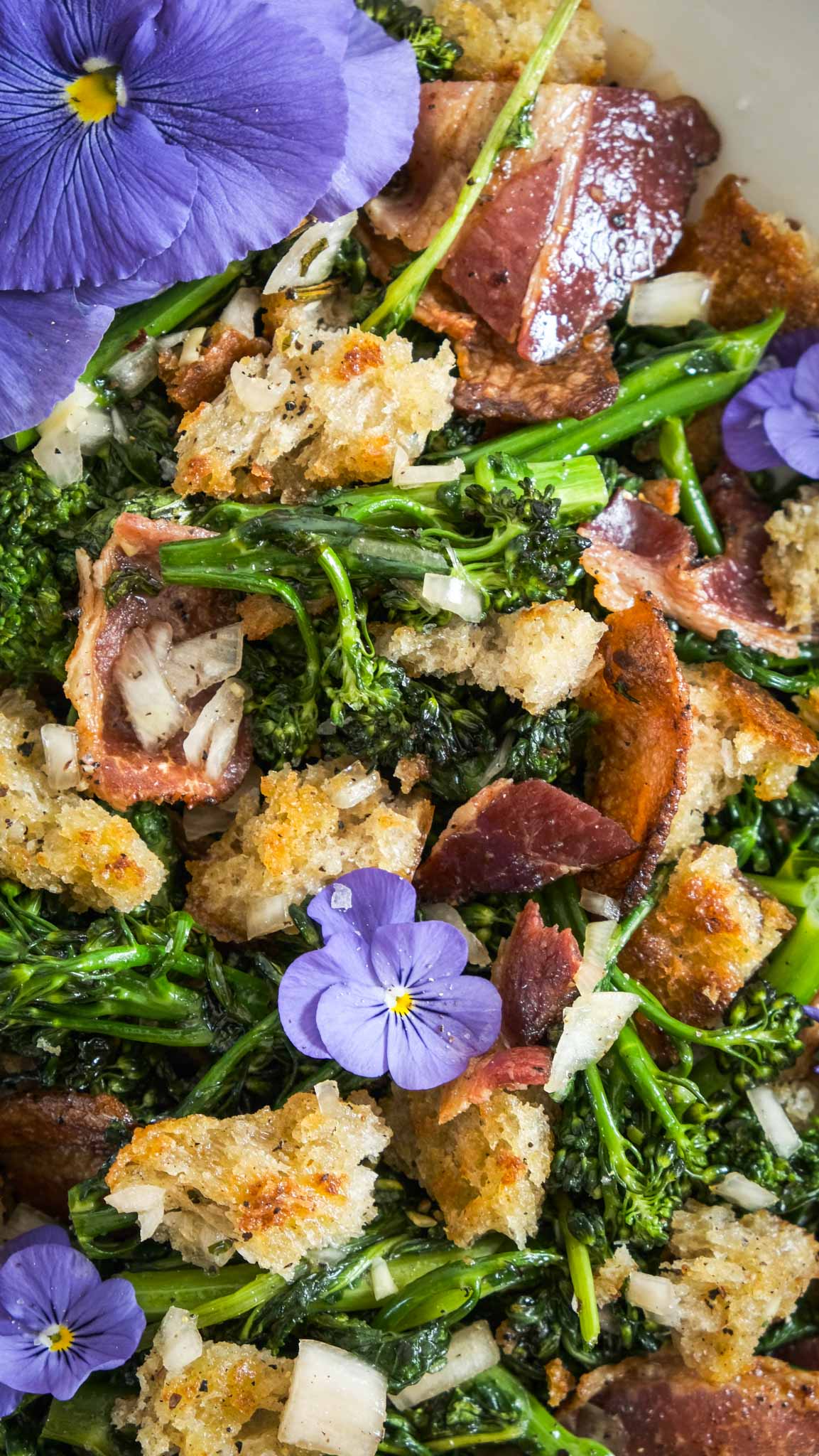 Raw broccolini salad