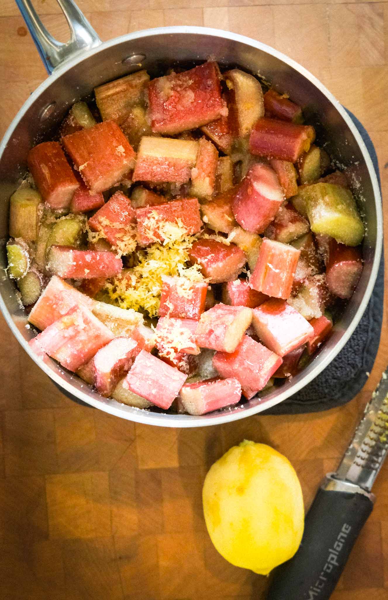 Strawberry rhubarb spoon cake