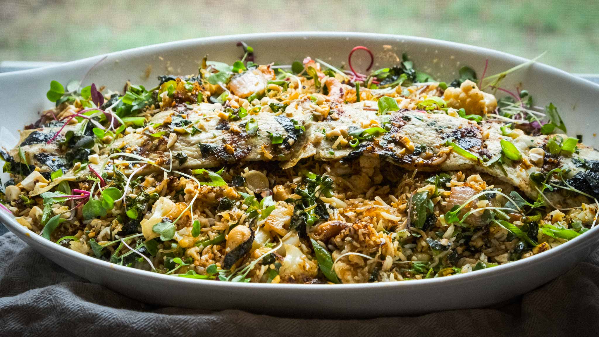 Oven fried rice with egg