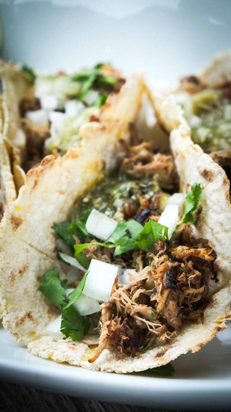 Crispy Pork Carnitas Street Tacos Recipe - Molé in the Wall