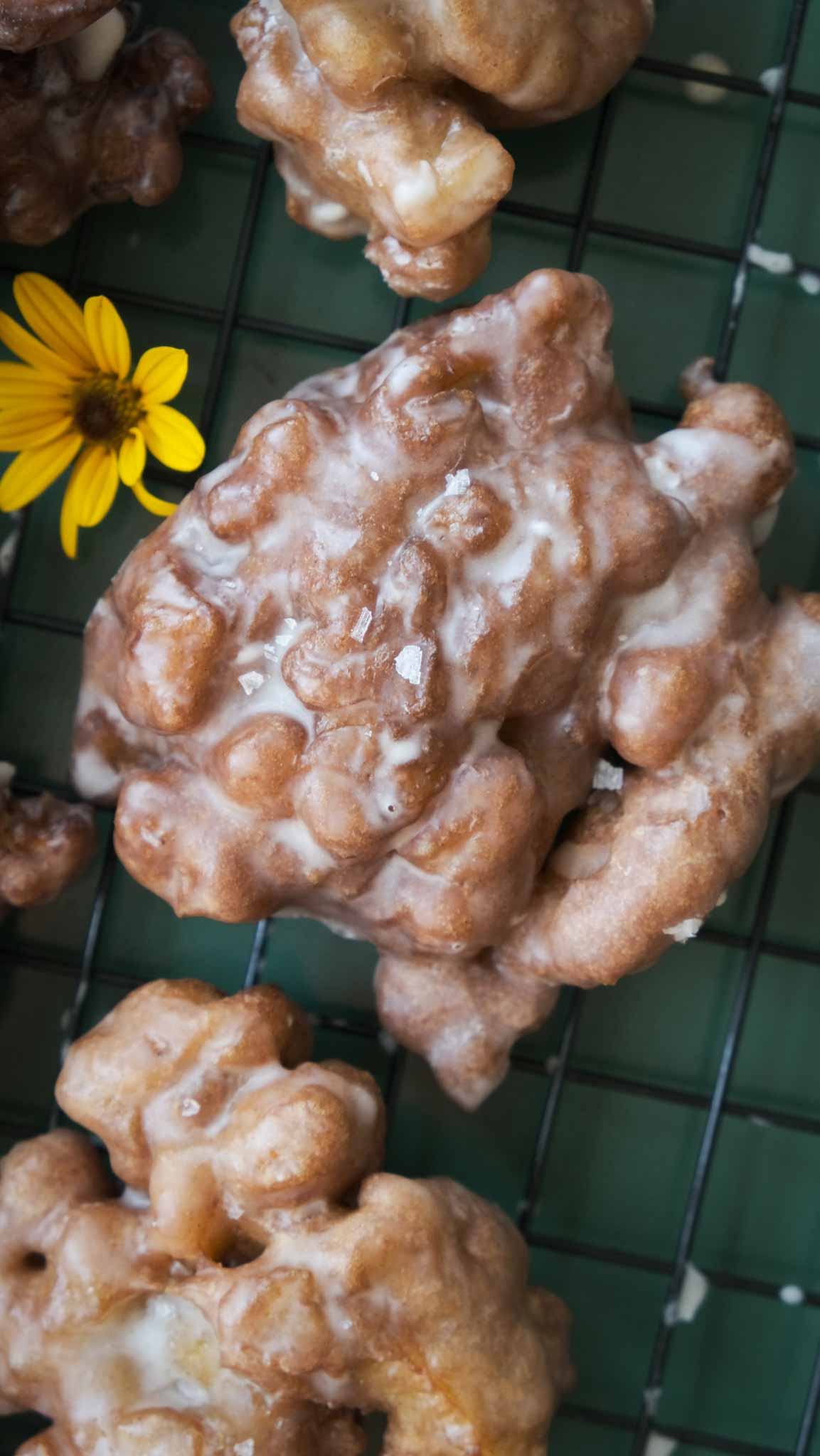 Deep fried apple fritters