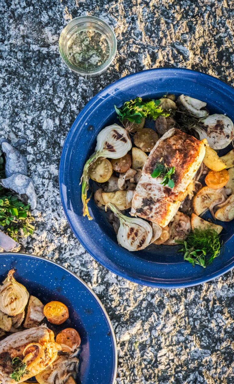 Cast Iron Seared Halibut Molé in the Wall