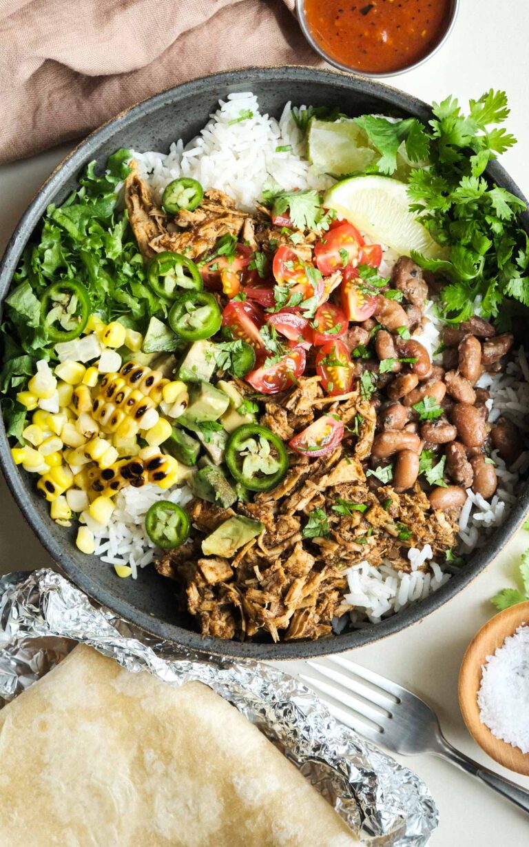 Shredded Chicken Burrito Bowl - Molé in the Wall