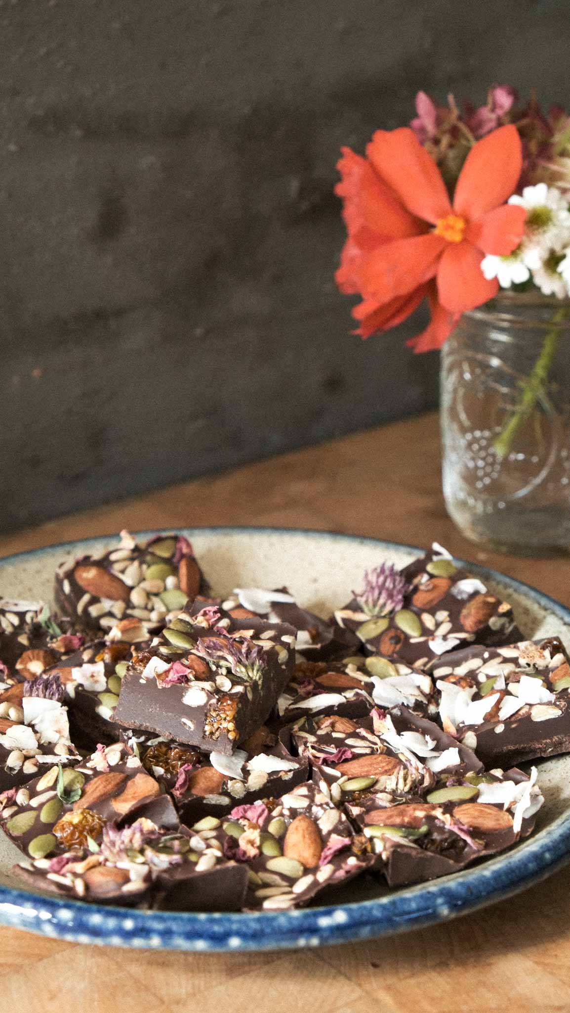 dark chocolate with almonds